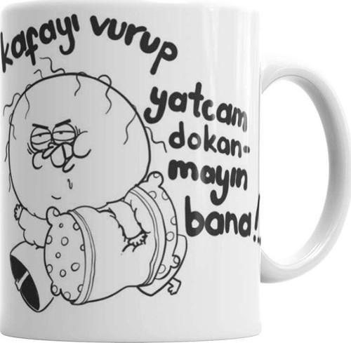 Uykusuz Fırat Kupa Bardak Porselen