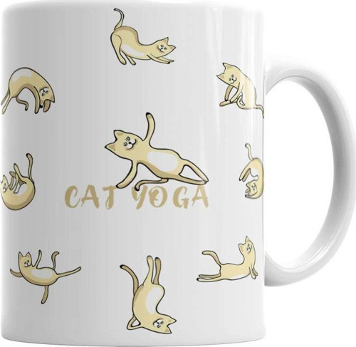Cat Yoga Köpekkupa Bardak Porselen