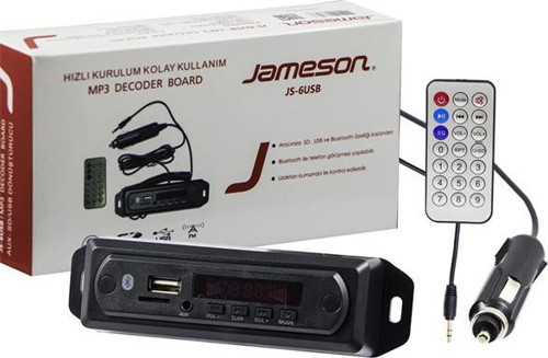 JAMESON JS-6USB MİKROFONLU BLUETOOTH/AUX USB/SD/MMC KUMANDALI OTO TEYP ÇEVİRİCİ DİJİTAL PLAYER
