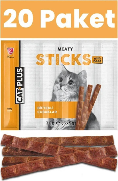 Biftekli Kedi Ödül Maması Kedi Ödülü 6 Gr x 5 Adet (30Gr) - 20 Paket