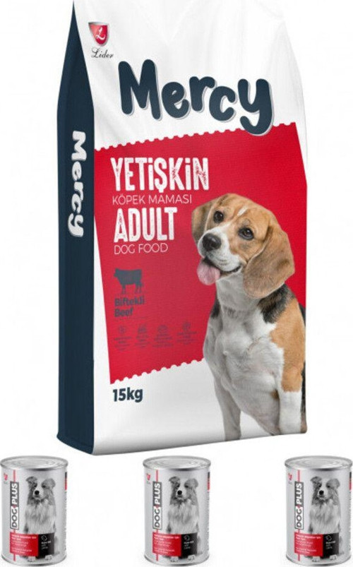 Biftekli Yetişkin Köpek Maması 15 Kg + 3 Adet Dogplus Kuzu Etli Köpek Konservesi