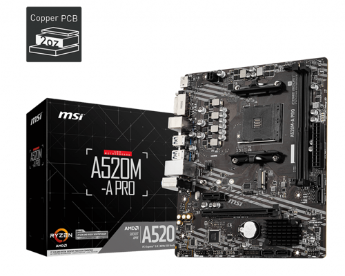 A520M-A PRO DDR4 4600/1866Mhz M.2 mATX AM4