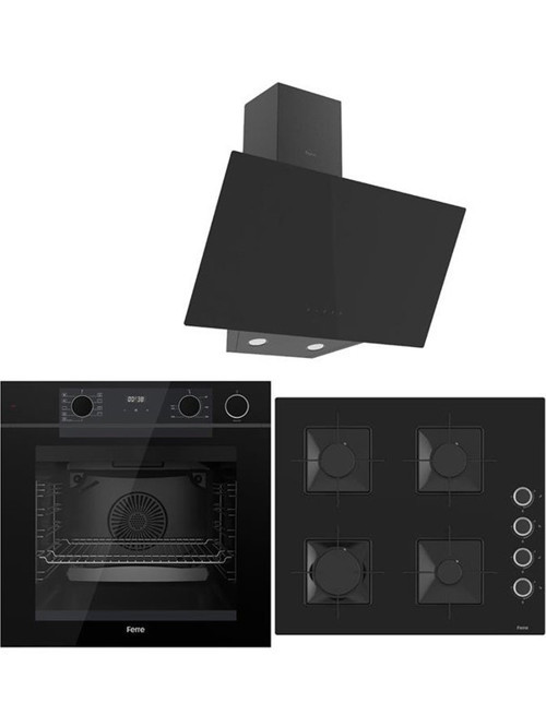 Steam Plus Serisi 3lü Cam Ankastre Set (QEP64CS-SS205-D077)