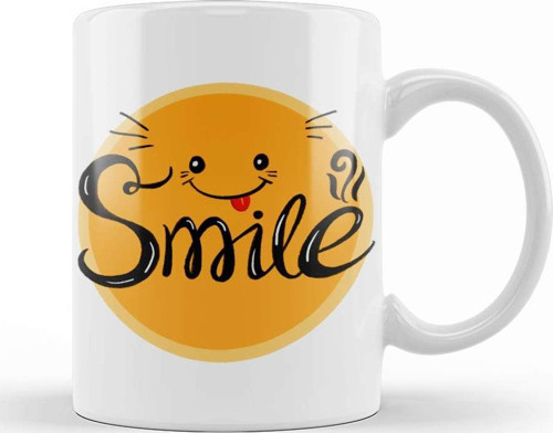 Smile Komik İmoji Kupa Bardak Porselen