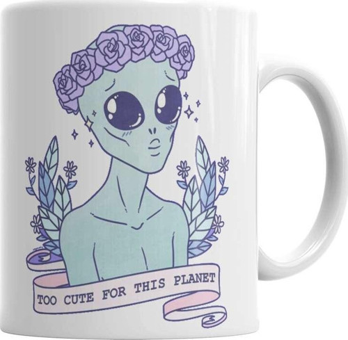 Cute Alienuzaylı Kupa Bardak Porselen