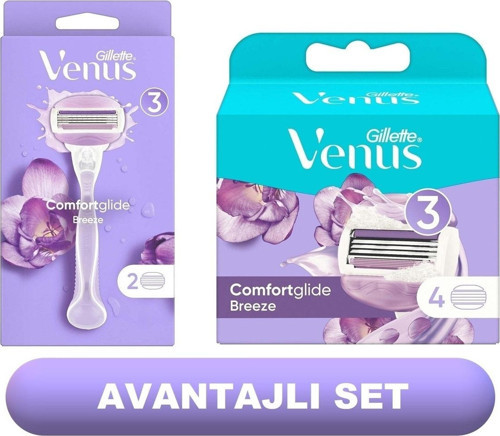 Venus Comfortglide Breeze Tıraş Makinesi + 6 Yedek Tıraş Bıçağı