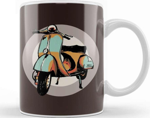 Vespa Scooter Kupa Bardak Porselen