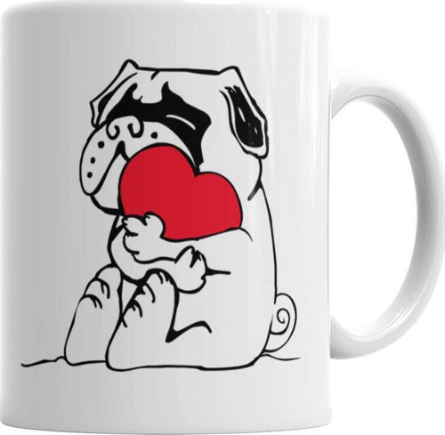 Pug Köpek 07 Kupa Bardak Porselen