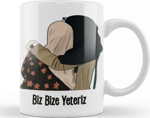 Biz Bize Yeteriz Kupa Bardak Porselen