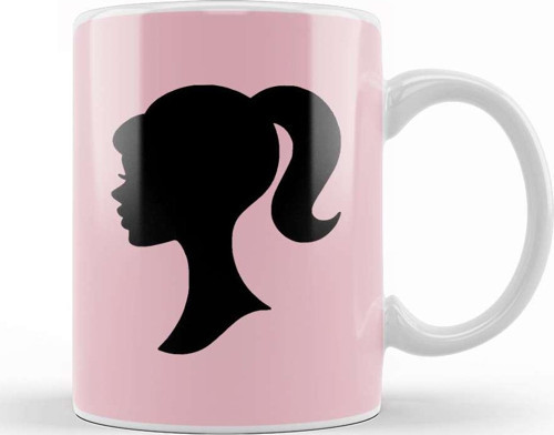 Barbie Head Logo Kupa Bardak Porselen