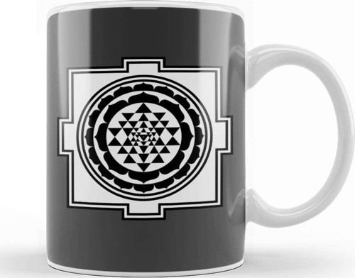 Hinduism Sri Yantra Kupa Bardak Porselen