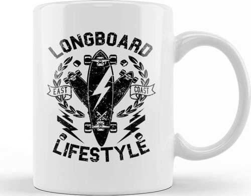 Longboard Lifestyle Kupa Bardak Porselen