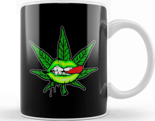 Marijuana Mouth Kupa Bardak Porselen