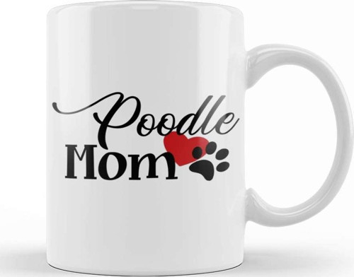 Poodle Mom Love Kupa Bardak Porselen