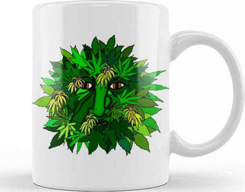 Marijuana Greenman Kupa Bardak Porselen