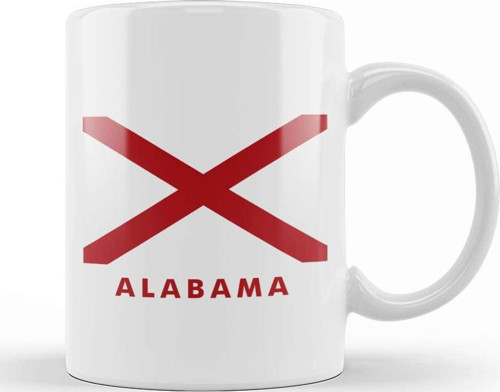 Alabama State Flag Kupa Bardak Porselen