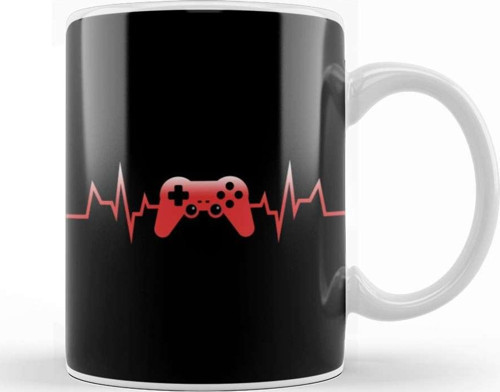 Gamer Heartbeat Kupa Bardak Porselen