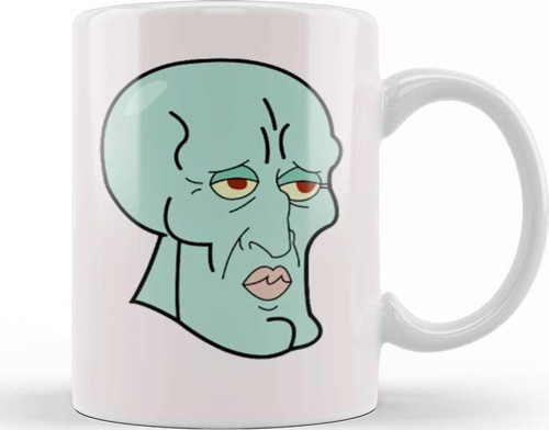 Handsome Squidward Kupa Bardak Porselen
