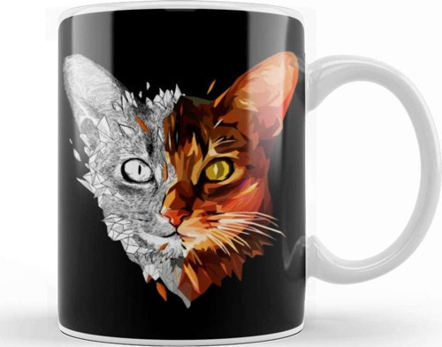 Geosketch Cat Kedi Kupa Bardak Porselen