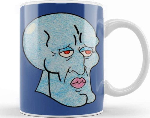 Handsome Squidward Kupa Bardak Porselen