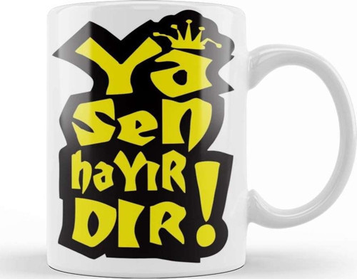 Ya Sen Hayırdır Kupa Bardak Porselen