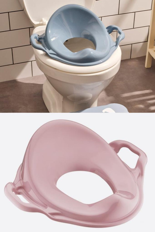 Kulplu Klozet Kapağı Adaptörü, Çocuk Tuvalet Eğitimi Alıştırma Oturağı Pembe