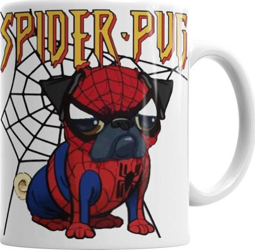 Spider Pug Pug Kupa Bardak Porselen