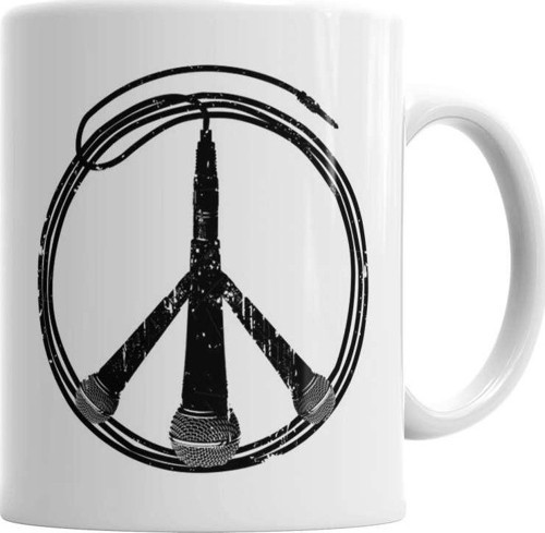 Müzik Barış Peace Kupa Bardak Porselen