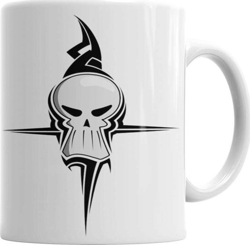 Caveira Tribal Kupa Bardak Porselen