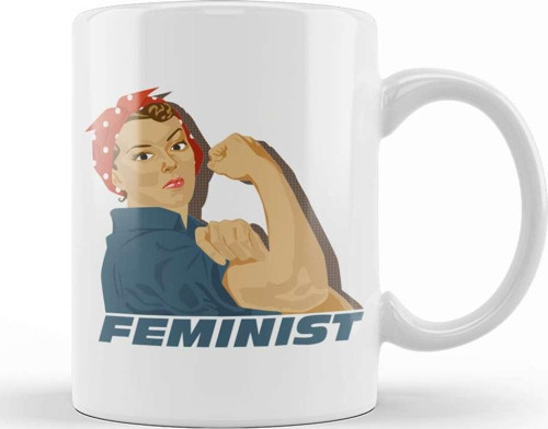 Rosie Riveter Feminist Kupa Bardak Porselen