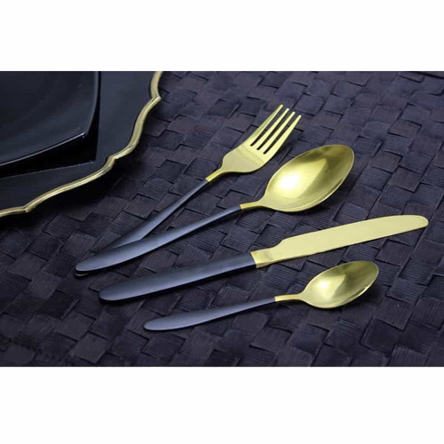 T.Concept Gold Siyah 16 Parça Çatal-Kaşık- Seti