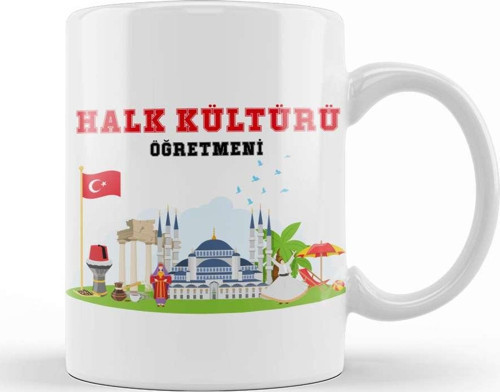 Halk Kültürü Öğretmeni Kupa Bardak Porselen
