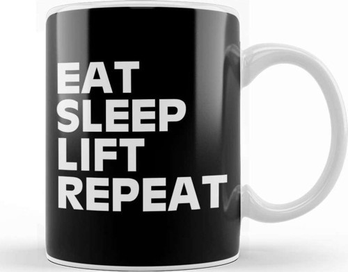 Eat Sleep Lift Repeat Kupa Bardak Porselen