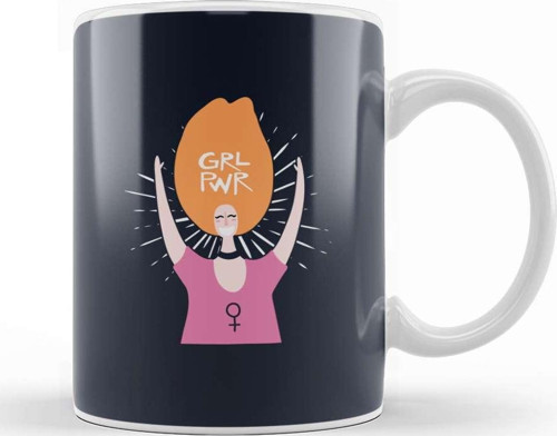 Feminism Grl Pwr Text Kupa Bardak Porselen