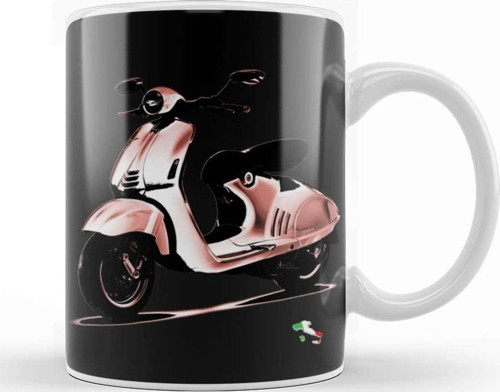 Vespa Italia Flag Kupa Bardak Porselen