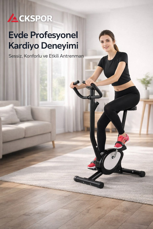 Dikey Kondisyon Bisikleti LCD Ekranlı Ayarlanabilir Dirençli Ev Tipi Kardiyo Bisikleti