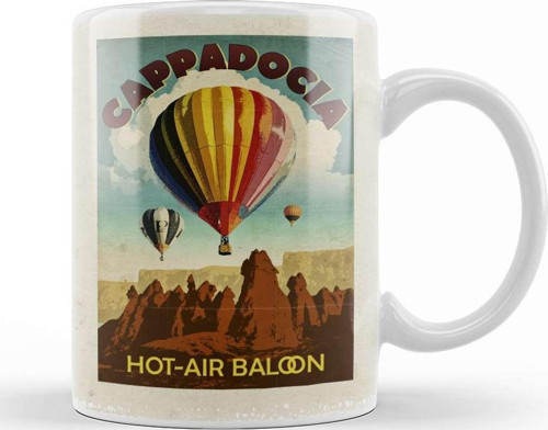 Kapadokya Ve Balonlar Kupa Bardak Porselen