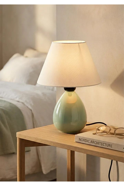 Soft Yeşil Seramik Abajur 241950