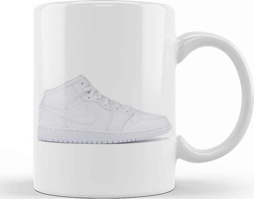 Jordan 1 Mid Gs White Kupa Bardak Porselen