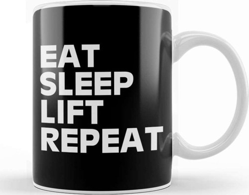 Eat Sleep Lift Repeat Kupa Bardak Porselen