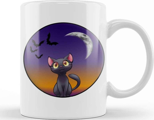 Cute Autumn Night Kupa Bardak Porselen