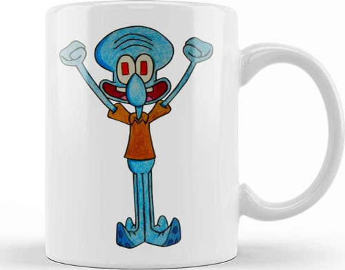 Excited Squidward Kupa Bardak Porselen