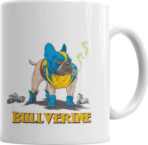 Bullverine Pug Köpek Kupa Bardak Porselen