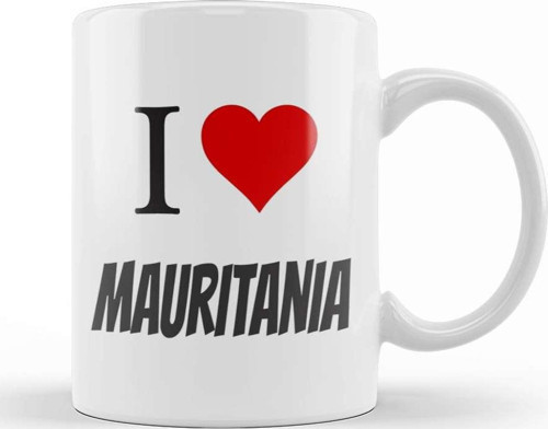 I Love Mauritania Kupa Bardak Porselen