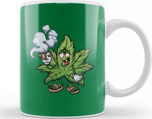 Marijuana Smoking Kupa Bardak Porselen