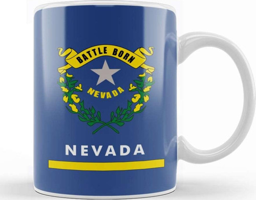 Nevada State Flag Kupa Bardak Porselen