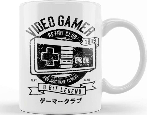 Video Gamer 8 Bit Kupa Bardak Porselen