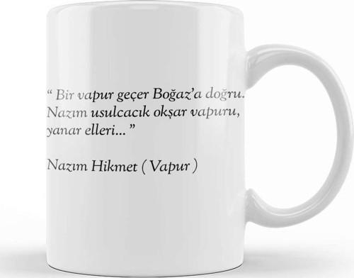 Nazım Hikmet Vapur Şiiri Kupa Bardak Porselen