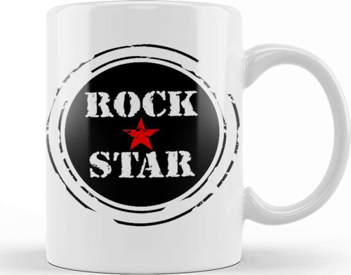 Rock Star Kırmızı Yıldız Kupa Bardak Porselen