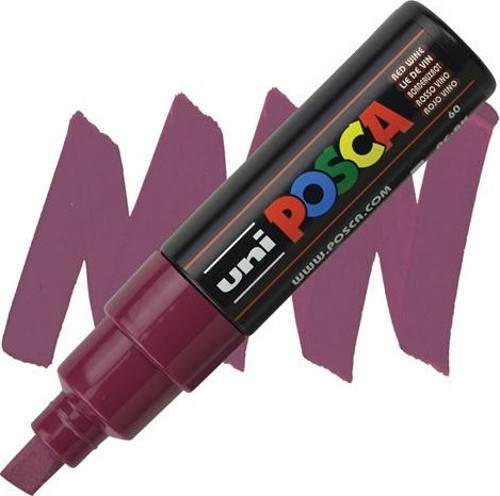 Posca Boyama Kalemi 8.0 Su Bazlı Poster Markörü Şarap Kırmızı PC-8K (6 Lı Paket)